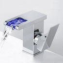 DecorBites™ LED Waterfall Basin Faucet Brass Temperature Colors Change Mixer Tap