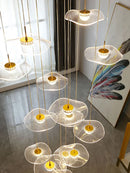 DecorBites™ Gold Acrylic Chandeliers LED Pendant Lamp Modern Staircase Living Room Lighting