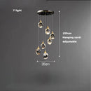 DecorBites™ Crystal Copper Black LED Chandelier for Dinning Room