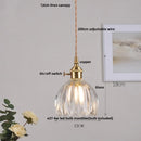 DecorBites™ Clear Glass LED Pendant Light Fixture Modern Copper Knob Switch Hang Lamp