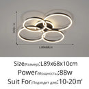 DecorBites™ LED Chandelier: Modern Living Study Bedroom Lamps, Round Rings Foyer Chandeliers Luminaire