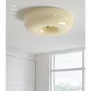 DecorBites™ Cream Bauhaus Style Ceiling Lamp for Bedroom with Medieval French Glass
