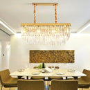 DecorBites™ Gold Black Metal LED Chandelier with K9 Crystal - Retro Square Chain Pendant Lighting