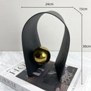 DecorBites™ Golden Sphere Metal Arches Geometric Art Ornaments for Home Decor