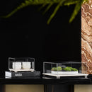 Acrylic Display Case on Travertine Base by DecorBites™ for Collectibles, Figurines, Desserts