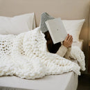 DecorBites™ Cozy Chenille Chunky Knit Blanket - Soft Decorative Throw for Bed, Sofa, Living Room - Summer Quilt or Rug Alternative
