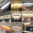 DecorBites™ LED Aluminum Tassel Chandelier: Modern Waterfall Pendant Light for Living Room, Hotel, Hall