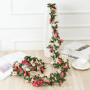 DecorBites™ 250cm Rose Flowers Vine Garland Autumn Cane Backdrop Decor