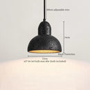 DecorBites™ Glass Ball LED Pendant Lights Black Travertine Wabi Sabi Hanging Lamp