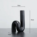 DecorBites™ Black Pipe Geometric Resin Twist Knot Figurine - Home Decor Accessory