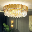 DecorBites™ Crystal Gold Chandelier LED Ceiling Pendant for Living Room Bedroom Kitchen Island