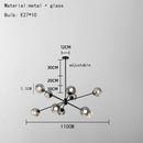 DecorBites™ Glass Chandelier with Metal Frame for Parlor, Dining Room, and Bedroom Lighting
