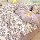 DecorBites™ Cotton Flower Printed Comforter Set: Breathable Double-Layer Yarn, Soft Bedding for Girls