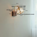 DecorBites™ Brass LED Wall Lights Modern Stair Light Fixture Blue Glass Bedside Lamp
