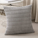 DecorBites™ Corduroy Striped Pillow Cover 18x18 Inch Luxury Cushion Case for Living Room