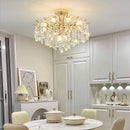 DecorBites™ K9 Crystal Gold Chandelier Ceiling Light | Bedroom Home Decor LED Ceiling Lamp