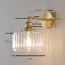 DecorBites™ Clear Glass LED Wall Sconce, Modern Rotating Bedside Lamp with Pull Chain & Copper Socket