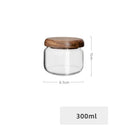 DecorBites™ Glass Spice Jar with Acacia Wood Lid, 10oz Airtight Storage Container
