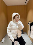 White Winter Jacket for Women – Hooded Thick Warm Padded Coat