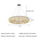 DecorBites™ Crystal Circle Chandelier Pendant Lamp for Modern Luxury Living Room Decor