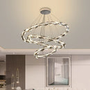 Modern chrome crystal ring chandelier for dining room dimmable led