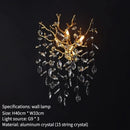 DecorBites™ Gold Crystal Chandeliers for Dining Room Branch Hanging Lamp Large Lighting
