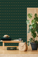 Modish Dark Green Wallpaper Chic