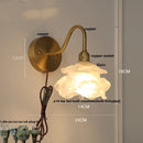 DecorBites™ Brass LED Wall Sconce Clear Glass Pull Chain Switch Modern Vanity Light