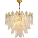 DecorBites™ Glass Leaf Luxury Chandelier LED Pendant Lights for Modern Living Room