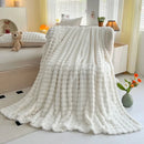 DecorBites™ Bubble Velvet Blanket: Soft Cozy Flannel Sofa Cover, Single/Double, Office Nap & Air Conditioning