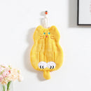 DecorBites™ Coral Plush Cat Microfiber Hand Towel: Cute Quick-Drying Kitchen Bathroom Accessory