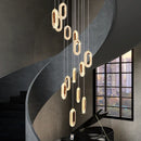 DecorBites™ Crystal Rings Chandelier: Staircase Luxury LED Lighting Fixture