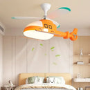 DecorBites™ Helicopter Aircraft Ceiling Fan Children's Chandelier Blue Pink Light Kids' Room
