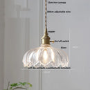 DecorBites™ Green Glass Walnut Wood LED Pendant Light, Nordic Modern Hanging Lamp