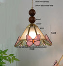 DecorBites™ Clear Glass LED Pendant Light Tiffany Butterfly Hanging Lamp