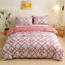 DecorBites™ Geometric Triangle Block Print Bedding Set with 2 Pillowcases for Queen/King Double Bed