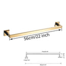 DecorBites™ Gold Bathroom Hardware Set: Robe Hook, Towel Rail, Shelf, Tissue Holder