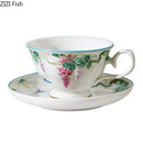 DecorBites™ Green Vine Flower Porcelain Coffee Mug Set for Dining and Tea