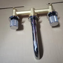 DecorBites™ Brushed Gold Basin Faucet: Single Handle Wall Mount Brass Mixer Tap, Cold/Hot Water