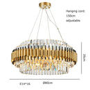 DecorBites™ Gold Crystal Chandelier LED Ceiling Pendant Light - Luxurious Living Room Decor
