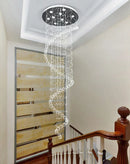 DecorBites™ Crystal Staircase Chandelier Light Fixture | Luxury Hotel Villa Bedroom Hanging Lamp