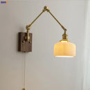 DecorBites™ Copper Wall Lamp with Pull Chain Switch, Nordic Design, LED Bulb, Ceramic Lampshade