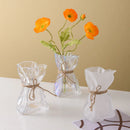 DecorBites™ Clear Glass Vase Irregularly Folded Handicraft Ornaments Hydroponic Flower Vases