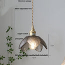 DecorBites™ Amber Glass LED Pendant Light Fixture Nordic Modern Copper Hanging Lamp