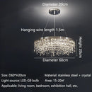 DecorBites™ Crystal Circle LED Chandelier for Modern Luxury Living Room Decor