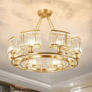 DecorBites™ Copper Crystal Chandelier: Modern LED Ceiling Light for Home Deco & Ambiance, Living, Dining, Bedroom