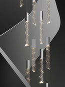 DecorBites™ Crystal Column LED Chandelier: Luxury Pendant Lamp for Staircase, Modern Home Decor Lighting