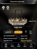 DecorBites™ Gold Crystal Ceiling Chandelier: Luxury Modern LED Pendant for Home Décor