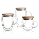 DecorBites™ Double Wall Beer Whiskey Wine Glass Tea Coffee Tumbler Cup With Lid