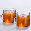 DecorBites™ Glass Handle Coffee Cup Set, Cold & Low Temp Resistant, Transparent Tea Cups